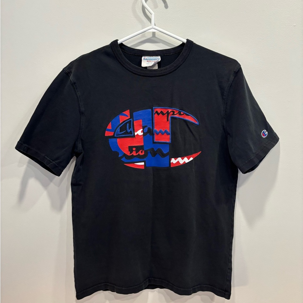 Champion Black Embroidered Graphic T-Shirt